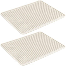 Silicone Dish Drying Mat and Protector for Kitchen Countertop, Sinks - Ribbed Design - Non-Slip, Waterproof, Heat Resistant